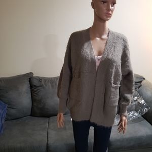 Nwt PINCH cardigan  fury and soft S/M Greyish taupe